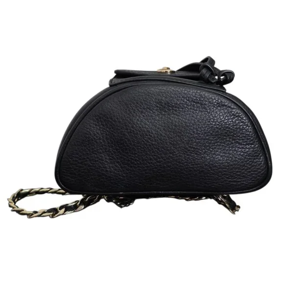 Dylan Kain Romy Backpack Black Leather‎ Gold Chain - Picture 7 of 12